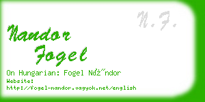 nandor fogel business card